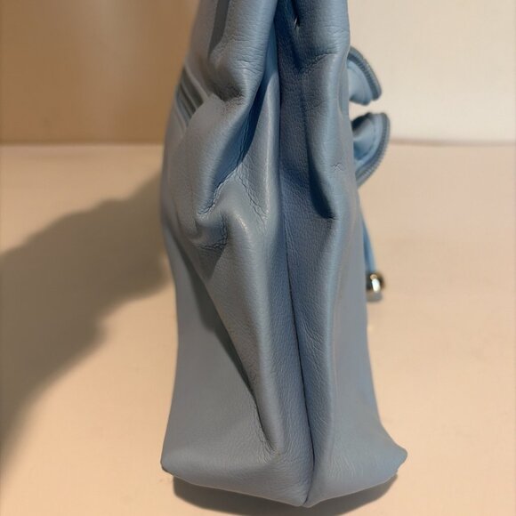 Vintage Y2K Mini Underarm Shoulder Bag Powder Blue Ruffled Lorelai Gilmore NWOT - Picture 5 of 11